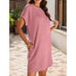 🔥2025 Nou💞Rochie de buzunar elegantă cu gât rotund și culoare solidă