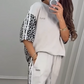 🐆Set din două piese cu top și pantaloni cu imprimeu leopard