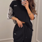 🐆Set din două piese cu top și pantaloni cu imprimeu leopard