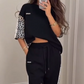 🐆Set din două piese cu top și pantaloni cu imprimeu leopard