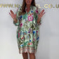 🌺V-Neck buton în jos vrac rochie florale