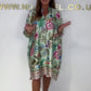 🌺V-Neck buton în jos vrac rochie florale