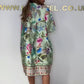 🌺V-Neck buton în jos vrac rochie florale