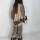 💖Femei stil etnic elegant imprimate Top Wide Leg pantaloni Set