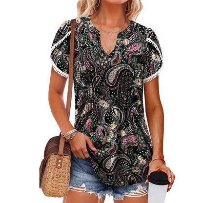 👚【S-4XL】 Tricou imprimat cu mânecă scurtă pentru femei