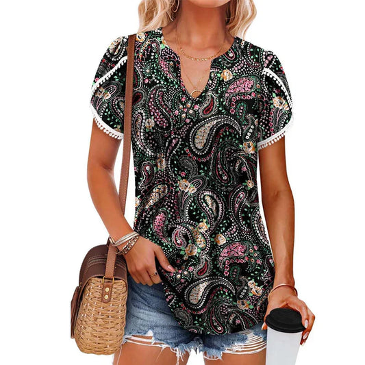 👚【S-4XL】 Tricou imprimat cu mânecă scurtă pentru femei