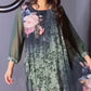🌺Femei florale imprimare rotund gât Mesh maneca rochie