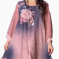 🌺Femei florale imprimare rotund gât Mesh maneca rochie
