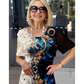 💖Rochie cu mânecă scurtă și gât rotund imprimată