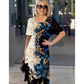 💖Rochie cu mânecă scurtă și gât rotund imprimată
