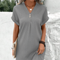 🍃Minimalist rochie de culoare solidă cu gât în V pentru femei