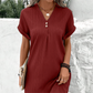 🍃Minimalist rochie de culoare solidă cu gât în V pentru femei