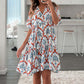 🥰Rochie cu imprimeu floral cu mânecă scurtă și decolteu în V