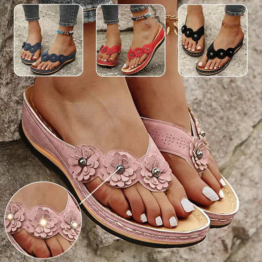 🌸【EU 35-43】Sandale confortabile cu pană florale