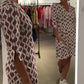 👗Rochie în linie cu mânecă medie și decolteu în V imprimat