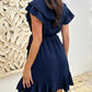 🔥Elegant talie cravată femei V-Neck rochie Ruffle