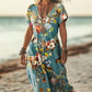💖Rochie elegantă cu mânecă scurtă și decolteu floral în V