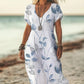 💖Rochie elegantă cu mânecă scurtă și decolteu floral în V