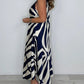 👗Rochie maxi imprimată fără mâneci, cu decolteu în V