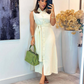 💗Femeii elegant fără mâneci buton jos cămașă rochii lungi