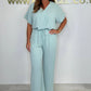 Femeii Casual Loose V-Neck costum din două piese