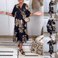 👗 Rochie lejeră cu decolteu în V imprimat