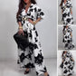 💃Rochie maxi elegantă imprimată cu decolteu în V pentru femei