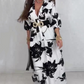 💃Rochie maxi elegantă imprimată cu decolteu în V pentru femei