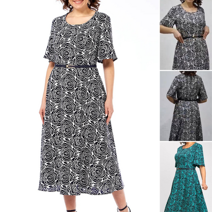 🌺Rochie maxi elegantă imprimată cu curea