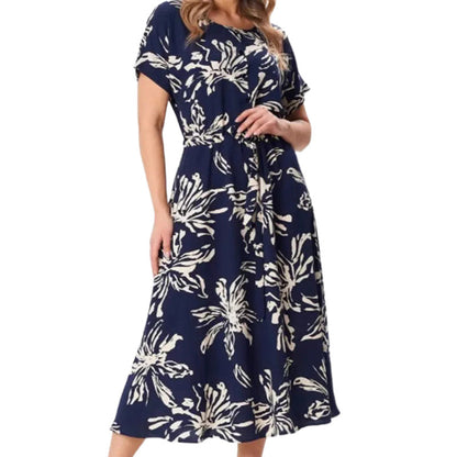 🌼Floral Print Slim rotund gât rochie