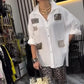 💖Cămașă din două piese cu imprimeu leopard + pantaloni întinși