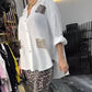 💖Cămașă din două piese cu imprimeu leopard + pantaloni întinși