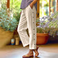 👖Pantaloni cu nasturi din bumbac de culoare solidă