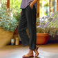 👖Pantaloni cu nasturi din bumbac de culoare solidă