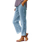 👖Pantaloni cu nasturi din bumbac de culoare solidă