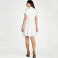 👗Femeii Lapel scurt maneca plisat butonul în jos rochie