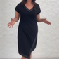Rochie patchwork elegantă cu mânecă scurtă și gât în V