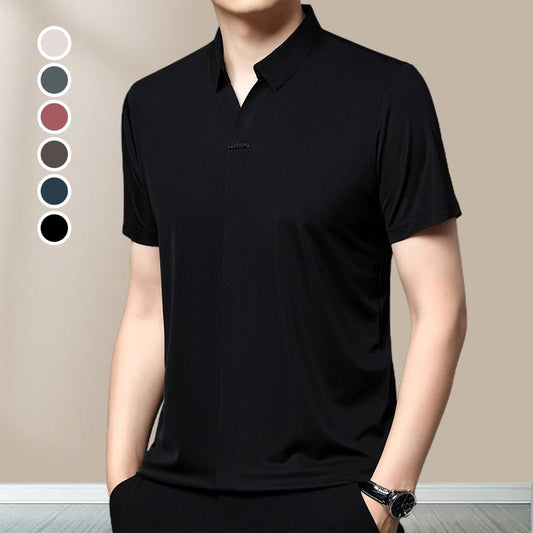 Bărbați Casual Lapel respirabil Anti-Wrinkle T-Shirt