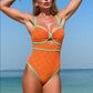 🌴Costum de baie dintr-o singură piesă pentru femei cu decupaj colorat