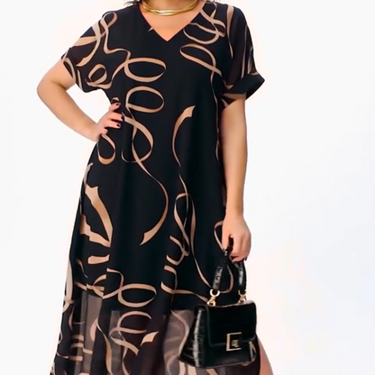 👗 Rochie vaporoasă elegantă cu decolteu în V