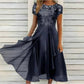 👗 Rochie elegantă din sifon cu gât rotund💖