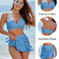 👙💥Set de bikini cu talie înaltă pentru femei Tummy Tuck Plaid