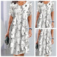 🌹Rochie elegantă cu imprimeu floral liber, cu gât rotund