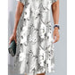 🌹Rochie elegantă cu imprimeu floral liber, cu gât rotund