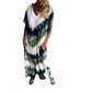 💃Casual Loose Tie-Dye imprimate V-Neck rochie lungă