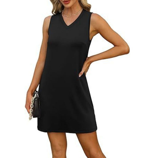 Rochie cu curea mini look cu decolteu în V pentru femei👗