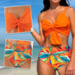 👙Set costum de baie pentru femei cu talie înaltă și papion🏖️