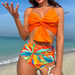 👙Set costum de baie pentru femei cu talie înaltă și papion🏖️