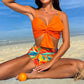 👙Set costum de baie pentru femei cu talie înaltă și papion🏖️