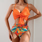 👙Set costum de baie pentru femei cu talie înaltă și papion🏖️